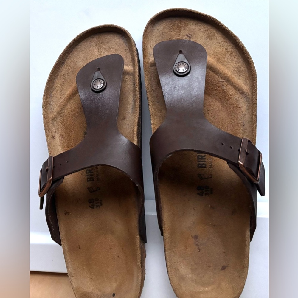Birkenstock Ramses Sandals Faux Leather Thong Style in Brown EU size 48 = US 15 - Picture 7 of 11